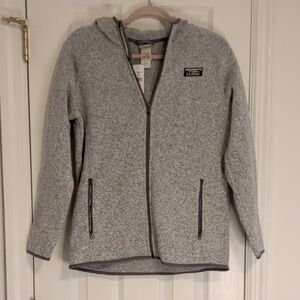 L.L.Bean Kids Sweater Fleece Hoodie Gray Full Zip Jacket NWT Outdoor XL18